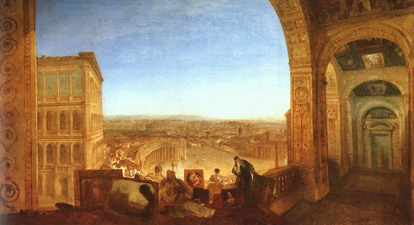 Rome from the Vatican (or Raffaelle accompanied by La Fornarina, preparing his pictures for the decoration of the Loggia)