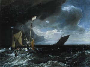 Helvoetsluys ships going out to sea, 1832