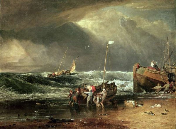 The Iveagh Seapiece, or Coast Scene of Fisherman Hauling a Boat Ashore