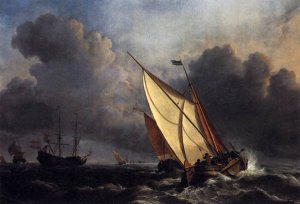 Dutch Fishing Boats in a Storm