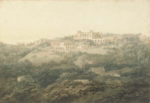 An Italian landscape, possibly Frascati