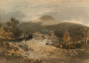 A scene in the Domleschg Valley in the Grisons, looking towards Thusis, with Castle Ortenstein, the church of St Lorenz